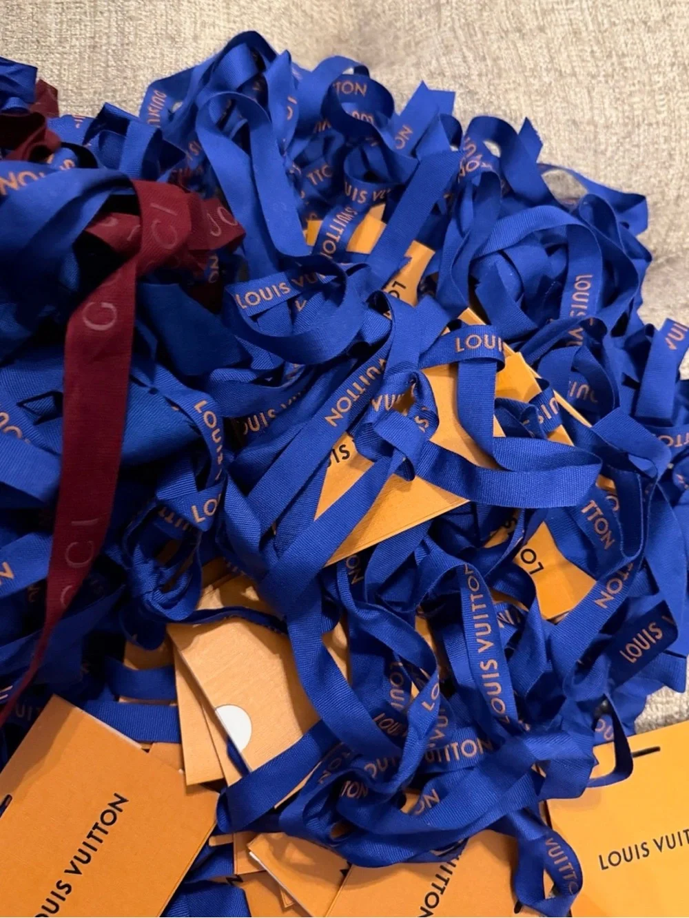 Louis Vuitton Royal Blue and Burgundy Ribbon Lot